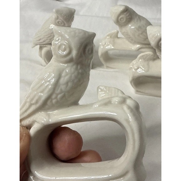 Other - Vintage Set of  Owl Ceramic Porcelain Napkin Holder Rings Made In Japan Set of 4